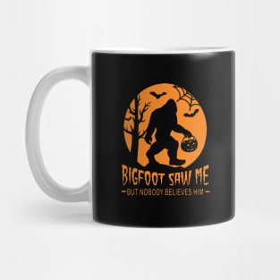 Bigfoot Saw Me - Halloween Orange Mug